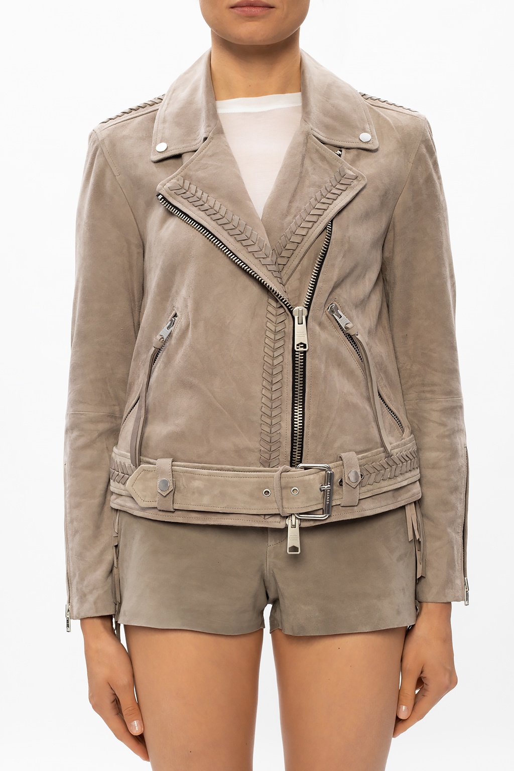 Allsaints suede hot sale biker jacket